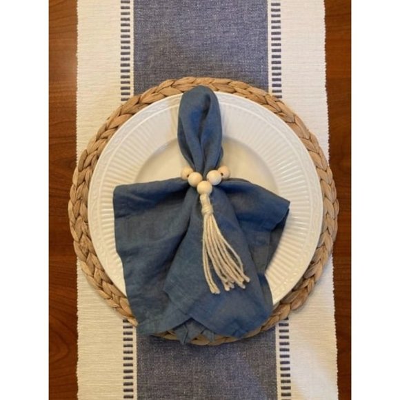 Round Woven Placemats Set of 4, Natural Water Hyacinth Place Mats, (13.8 inch) - Picture 1 of 2
